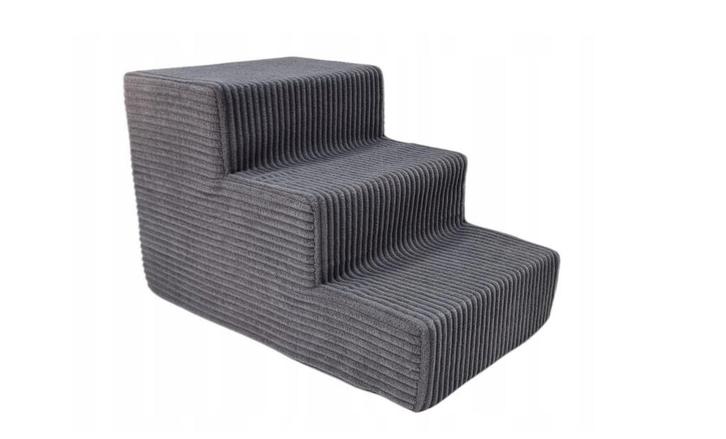 Hondentrap - 3 treden – corduroy – 30 cm hoog – donker, Dieren en Toebehoren, Honden-accessoires, Nieuw, Ophalen of Verzenden