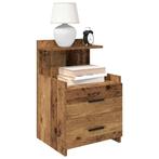 vidaXL Nachtkastje met 2 lades oud houtkleurig 40x36,5x62 cm, Huis en Inrichting, Verzenden, Nieuw