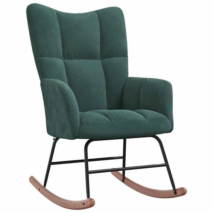 Schommelstoel Fluweel Groen - Retour Deal! 55% Korting, Huis en Inrichting, Stoelen, Overige kleuren, Nieuw, Verzenden