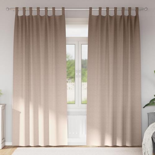 vidaXL Gordijnen met gordijnen 2 pcs Taupe 260 x 140 cm, Huis en Inrichting, Stoffering | Gordijnen en Lamellen, Nieuw, Verzenden