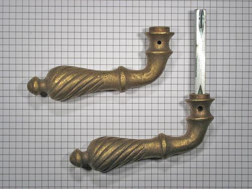 Set deurklinken messing antiek, Doe-het-zelf en Bouw, Hang- en Sluitwerk, Klink of Kruk, Nieuw, Overige materialen