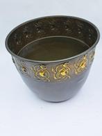 Jardinière - Laiton - Florale Bloempot, Antiek en Kunst