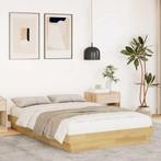 vidaXL Bedframe zonder matras 120x190 cm massief hout eiken, Huis en Inrichting, Slaapkamer | Bedden, Verzenden, Nieuw