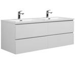 Badkamermeubel Set Angela 140cm Wit Badmeubel en, Huis en Inrichting, Badkamer | Badkamermeubels, Verzenden, Nieuw