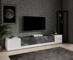 TV-Meubel - Wit - Betonlook - 240x41x35cm - TV kast - Kast, Nieuw, Overige materialen, 25 tot 50 cm, Verzenden