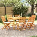 vidaXL Vouwstoel 6 pcs Wit 49 x 57,5 x 92cm Massief, Tuin en Terras, Verzenden, Nieuw