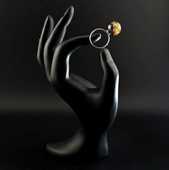 Gouden Honing BALTISCHE KOPER Ring – Gepolijste Fossiele, Antiek en Kunst, Curiosa en Brocante