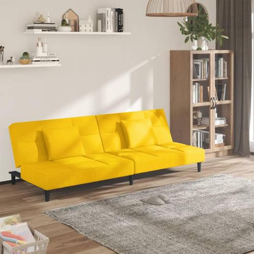 vidaXL Slaapbank 2-zits met 2 kussens fluweel geel, Huis en Inrichting, Zetels | Zetels, Nieuw, Verzenden