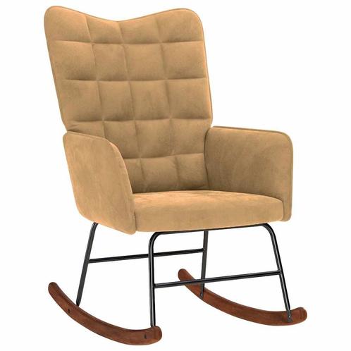 vidaXL Schommelstoel fluweel bruin, Huis en Inrichting, Stoelen, Nieuw, Verzenden