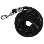 Halstertouw reflective met paniekhaak - black/silver - kerbl, Dieren en Toebehoren, Paarden en Pony's | Hoofdstellen en Tuigage