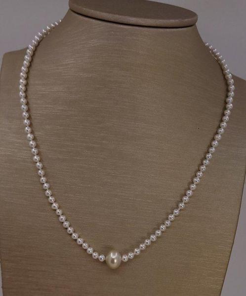 Zonder Minimumprijs - Halsketting 4x4,5 mm zoetwaterparels, Handtassen en Accessoires, Kettingen