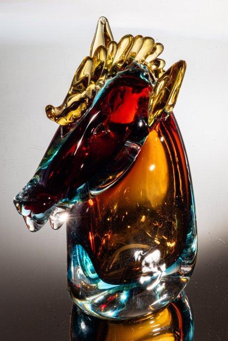 Pot - Pferdekopf - Sommerso - hoogte ongeveer 17 cm -, Antiek en Kunst, Antiek | Glaswerk en Kristal