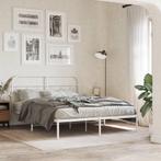 vidaXL Bedframe met hoofdbord metaal wit 140x200 cm, Huis en Inrichting, Slaapkamer | Bedden, Verzenden, Nieuw