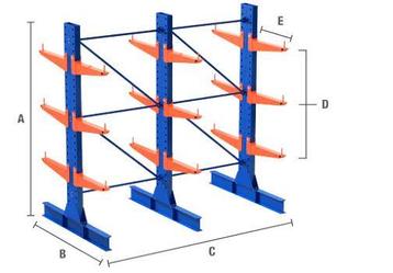 Rayonnages à bras cantilever double face