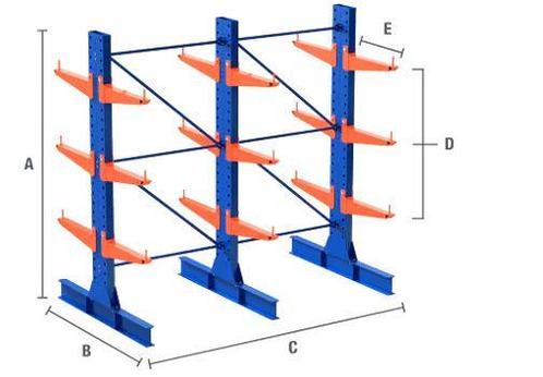 Rayonnages à bras cantilever double face, Articles professionnels, Aménagement de Bureau & Magasin | Entrepôt, Rayonnage & Stockage