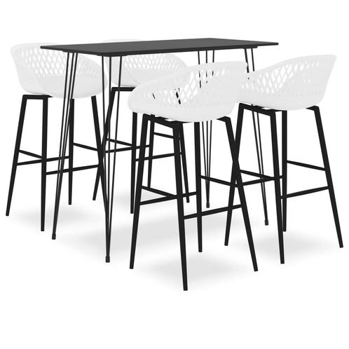 vidaXL 5-delige Barset zwart en wit, Huis en Inrichting, Complete eetkamers, Nieuw, Verzenden