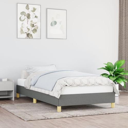 vidaXL Cadre de lit Gris foncé 100 x 200 cm Tissu, Maison & Meubles, Chambre à coucher | Lits, Neuf, Envoi