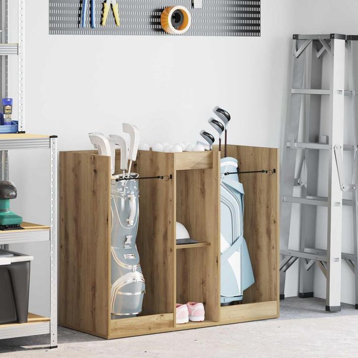 vidaXL Golfkast Effen Artisan Eiken 102 x 45 x 85,5 cm, Sports & Fitness, Golf, Envoi