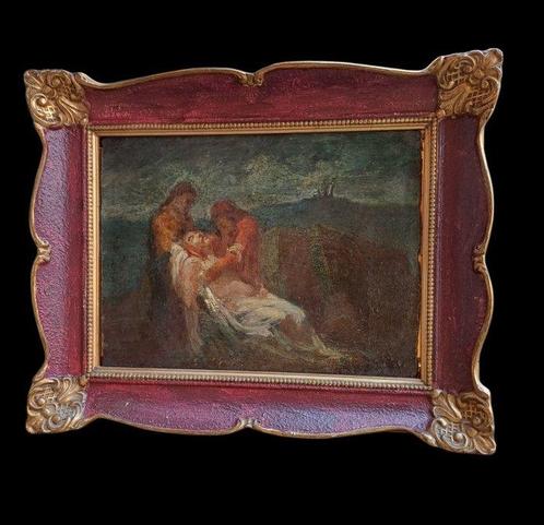 Scuola Emiliana (XIX) - La deposizione di Cristo, Antiek en Kunst, Kunst | Schilderijen | Klassiek