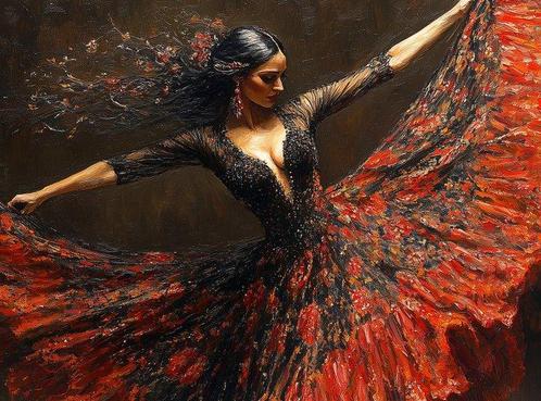 Irina Collins - Flamenco Soul · NO Reserve, Antiek en Kunst, Kunst | Schilderijen | Modern
