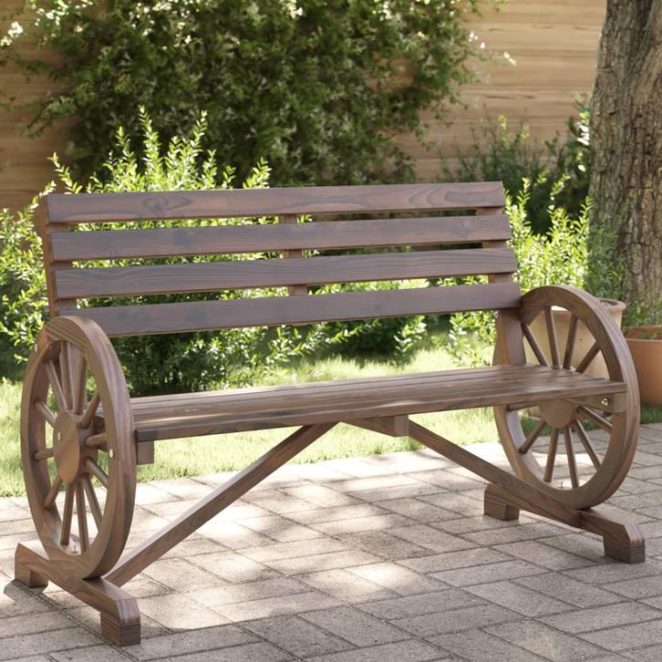 vidaXL Tuinbankje 2-zits massief vurenhout, Tuin en Terras, Tuinsets en Loungesets, Nieuw, Verzenden