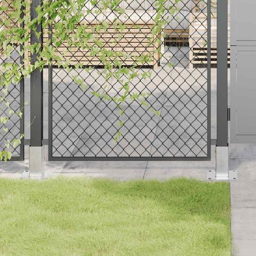 vidaXL Spokkels vierkant 4 st gegalvaniseerd staal, Tuin en Terras, Palen, Balken en Planken, Nieuw, Verzenden