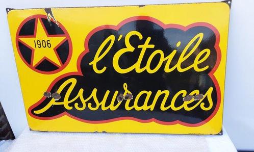 LÉtoile assurance - 1906 - Reclamebord - Emaille, Antiek en Kunst, Antiek | Wandborden en Tegels