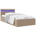 vidaXL Bedframe met opslag en LED kunstleer cappuccino, Huis en Inrichting, Slaapkamer | Bedden, Verzenden, Nieuw