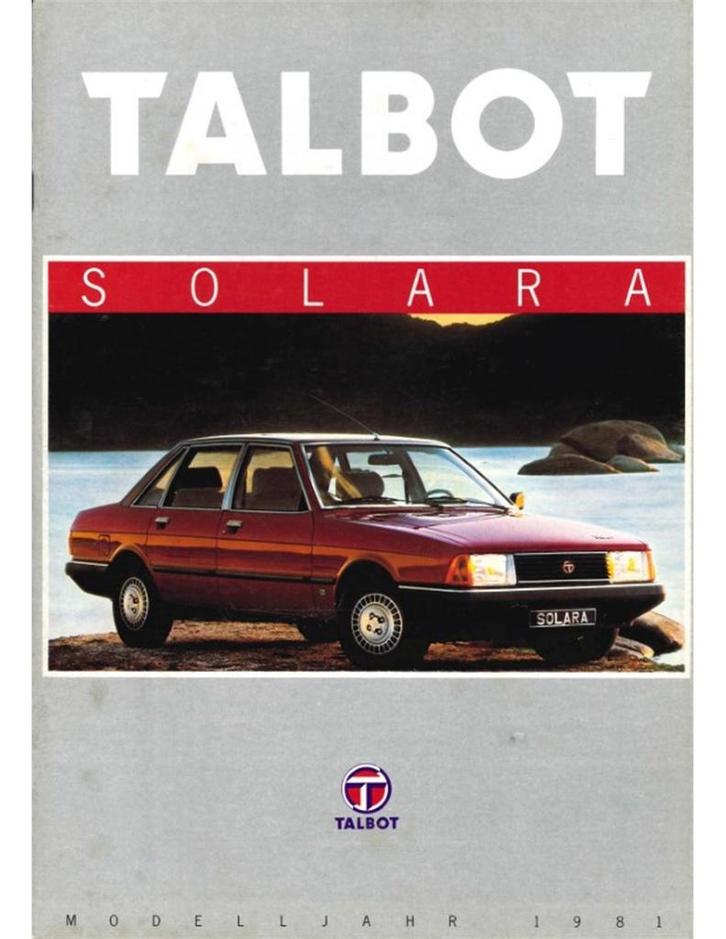 1981 TALBOT SOLARA BROCHURE DUITS, Boeken, Auto's | Folders en Tijdschriften