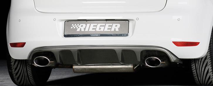 Rieger diffuser met 2 dubbele finnen | Golf 6 GTI - 3-drs.,, Auto diversen, Tuning en Styling, Verzenden