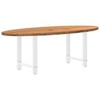 vidaXL Eettafel 220x100x74 cm ovaal massief eikenhout, Huis en Inrichting, Tafels | Eettafels, Verzenden, Nieuw