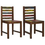vidaXL Eetkamerstoelen 2 st massief gerecycled hout, Huis en Inrichting, Verzenden, Nieuw