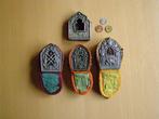 Four Tibetan Gau amulet boxes - Klei, Koper, Zilver - Tibet