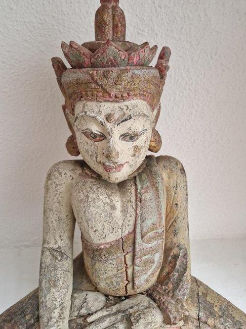 Buddha touching the earth - 50 cm - 19th Century -, Antiquités & Art, Art | Art non-occidental