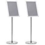 vidaXL A4 Pedestal Poster Stands 2 stuks Zilver Aluminium, Verzenden, Nieuw in verpakking
