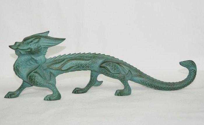 Brons - Zeer mooi modernistisch draak okimono. - Shwa, Antiek en Kunst, Antiek | Overige Antiek