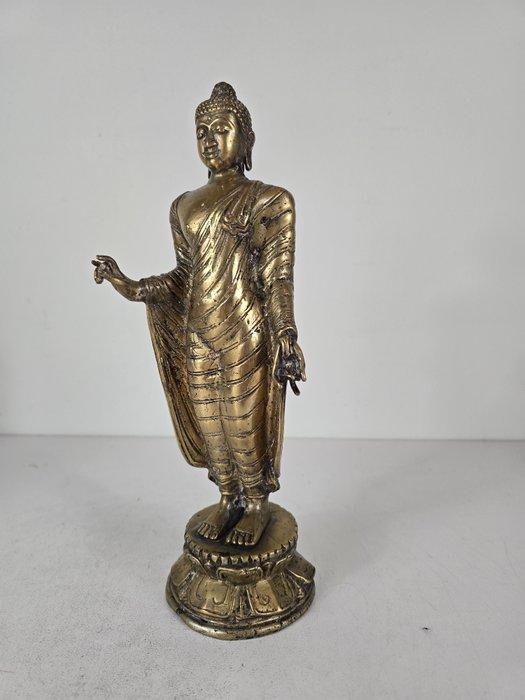 Beeld, Groot beeld staande Boeddha - 29.8 cm - Brons, Antiek en Kunst, Kunst | Niet-Westerse kunst