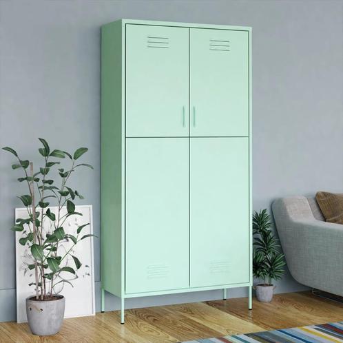 vidaXL Kledingkast 90x50x180 cm staal mintkleurig, Huis en Inrichting, Kasten | Kleerkasten, Nieuw, Verzenden