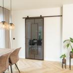 Stalen Schuifdeur - Brons - 5 Vlaks - Rook glas, Doe-het-zelf en Bouw, 75 tot 150 cm, Nieuw, 150 tot 225 cm, Metaal