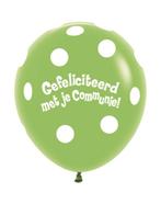 Ballonnen Communie Polka Dots Lime Green 45cm 25st, Nieuw, Verzenden