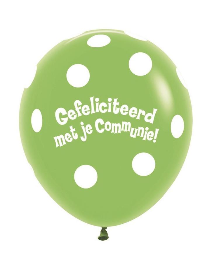 Ballonnen Communie Polka Dots Lime Green 45cm 25st, Hobby & Loisirs créatifs, Articles de fête, Envoi