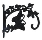 Plantenhanger IJzer zwart Vlinder 171x185 mm, Nieuw, Overige materialen, Klink of Kruk