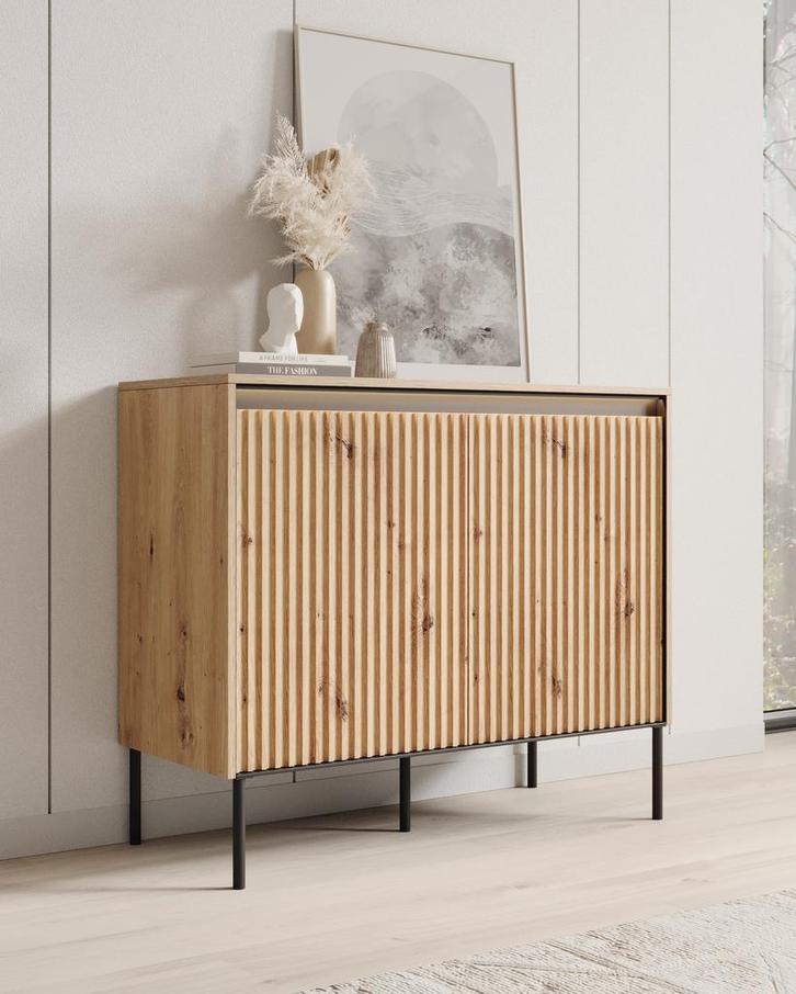 Meubella Dressoir Timoteo eiken 98 cm, Huis en Inrichting, Kasten | Dressoirs, 25 tot 50 cm, Nieuw, 50 tot 100 cm, Verzenden