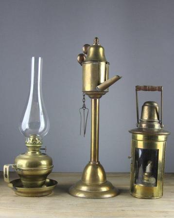 Lamp (3) - Glas, Katoen, Koper