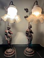 L&F Moreau - Staande lamp (2) - Brons - Tafellamp L&F Moreau, Antiek en Kunst