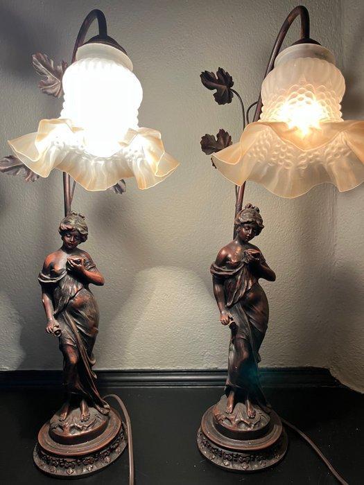 L&F Moreau - Staande lamp (2) - Brons - Tafellamp L&F Moreau, Antiek en Kunst, Antiek | Overige Antiek