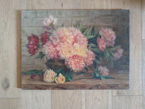J Harens (XX) - Bloemenpracht., Antiek en Kunst, Kunst | Schilderijen | Klassiek