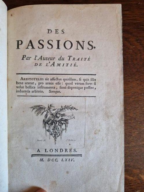 Thiroux dArconville - Des passions - 1764, Antiek en Kunst, Antiek | Boeken en Manuscripten