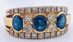 Ring - 18 karaat Geel goud Saffier - Diamant, Nieuw