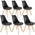 tectake eetkamerstoelen Friederike - zwart/zwart, Set van 6, Huis en Inrichting, Stoelen, Verzenden, Nieuw